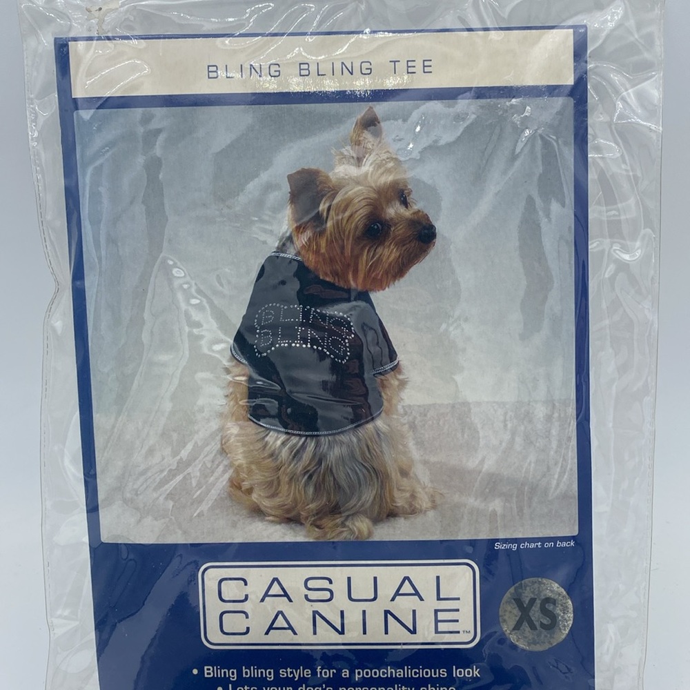 Casual Canine dog Bling Bling black Tee T shirt sz XS - Picture 5 of 7